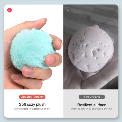 Soft Plush EVA Fleece Smart Cat Toys Interactive Ball with Catnip Cat Training Cute Squeaky Chew Toys Catnip Ball