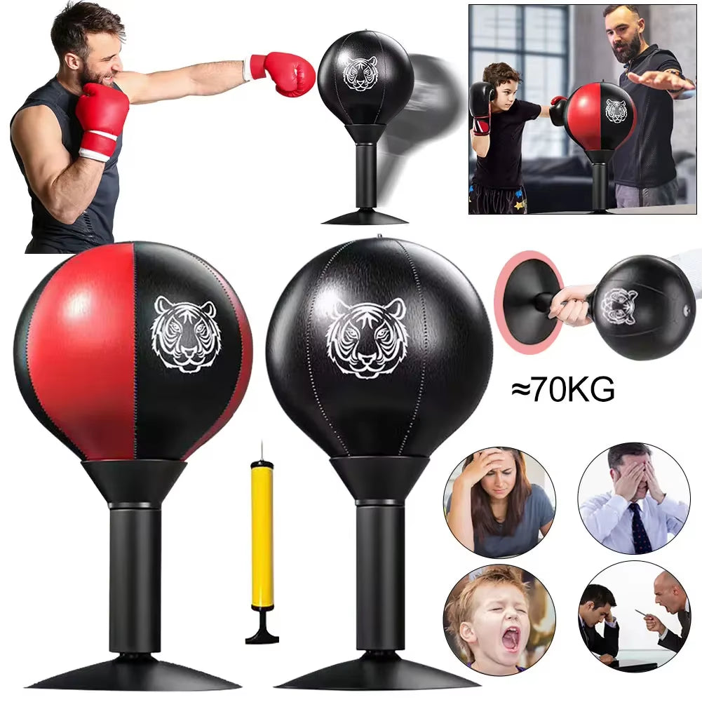 Heavy-Duty Desk Boxing Punch Ball with Suction Cup - Stress Relief Speed Ball for All Ages