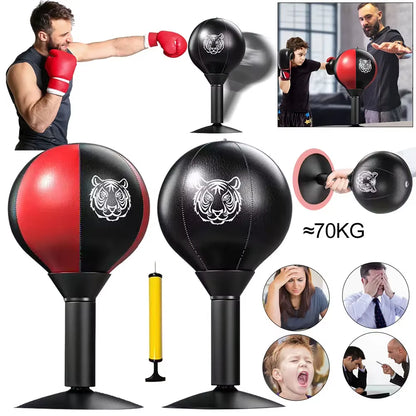 Heavy-Duty Desk Boxing Punch Ball with Suction Cup - Stress Relief Speed Ball for All Ages