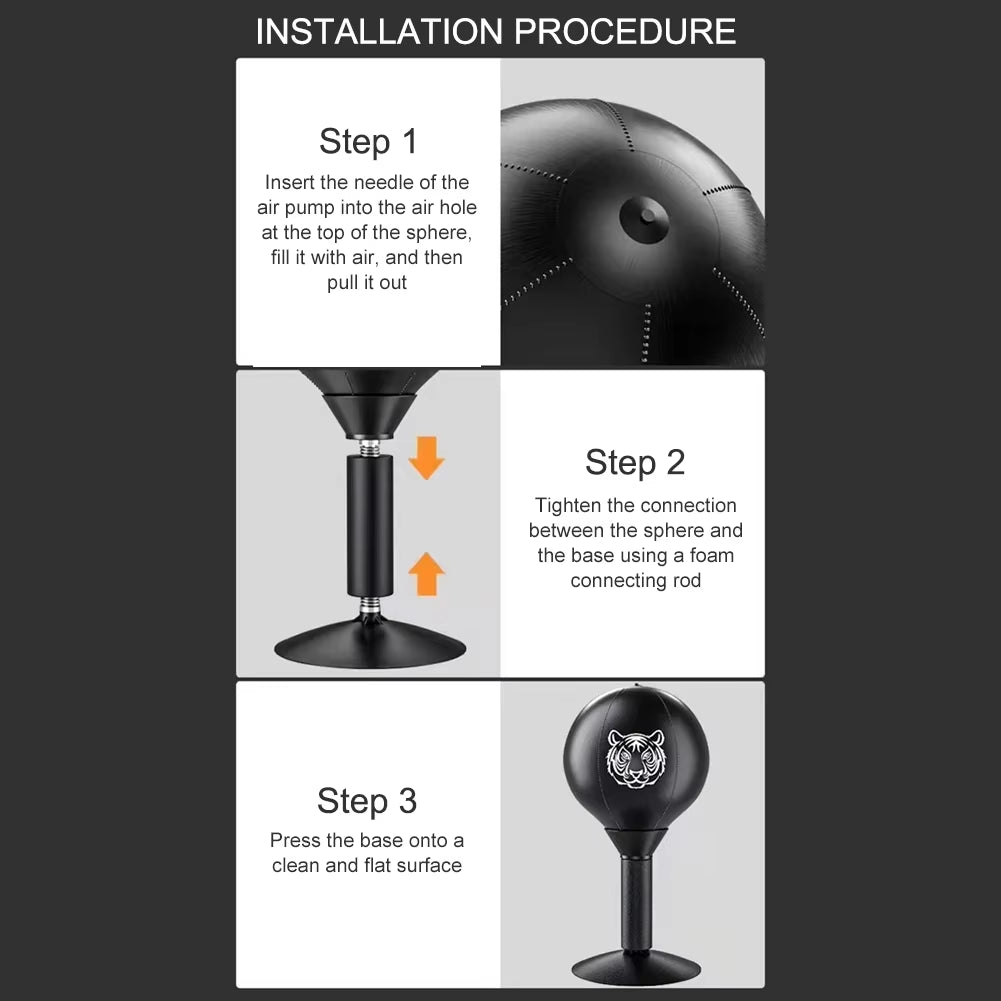 Heavy-Duty Desk Boxing Punch Ball with Suction Cup - Stress Relief Speed Ball for All Ages