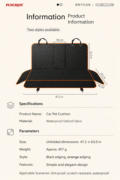 Dog Car Seat Cover — Waterproof & Non-Slip Protection