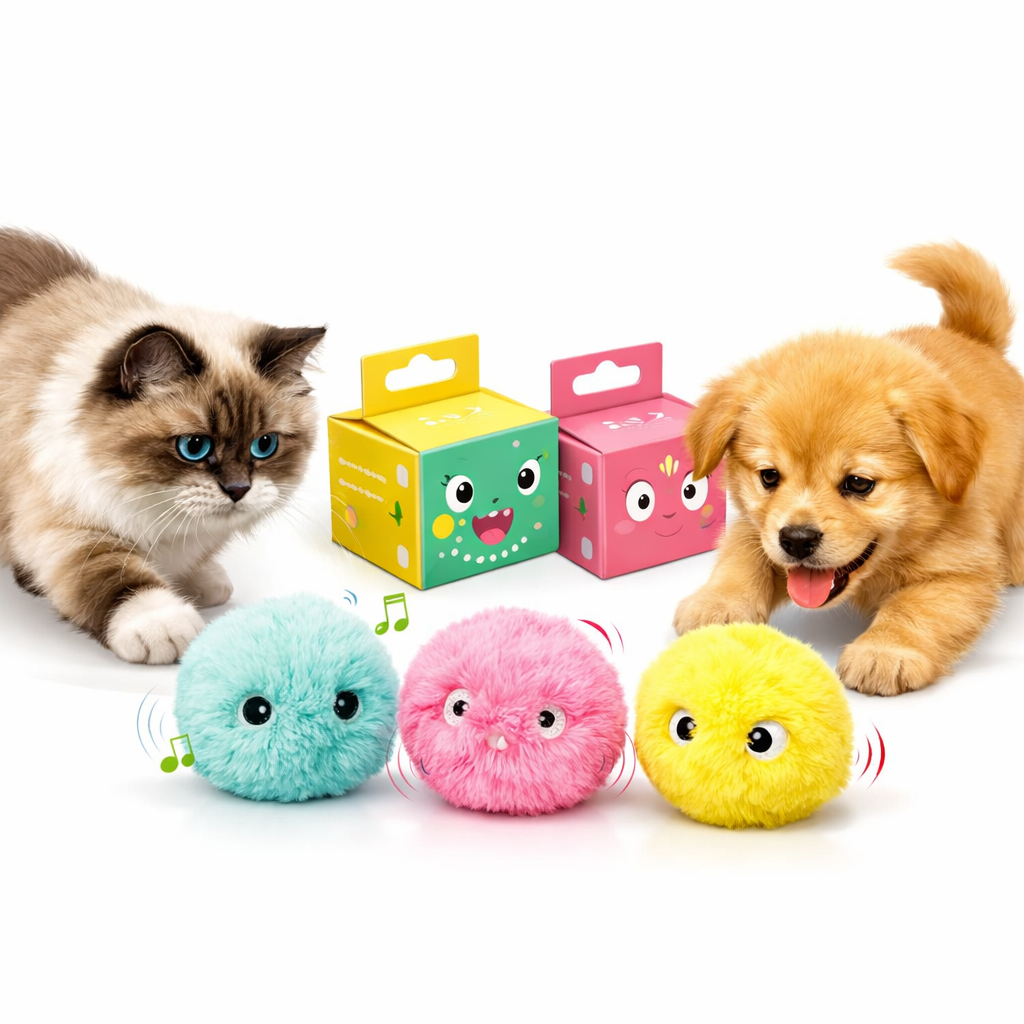 Interactive Dog & Cat Ball — Soft & Colorful Chew Toy (EVA or Plush)